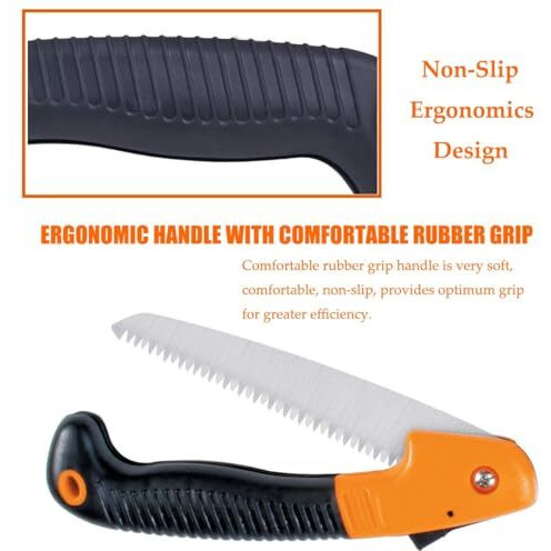 AASONS Folding Pruning Gardening Hand Saw with Secure Lock for Camping, Wood Cutting Tree Branch (Multi-Colored)