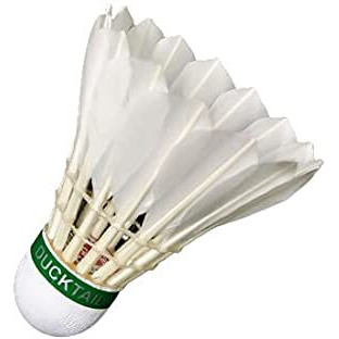 DUCKTAIL Signature - Feather Badminton Shuttlecock - Speed 76 - Cork Bottom - Tournament Grade - Durable White (Pack of 10 in A Box)