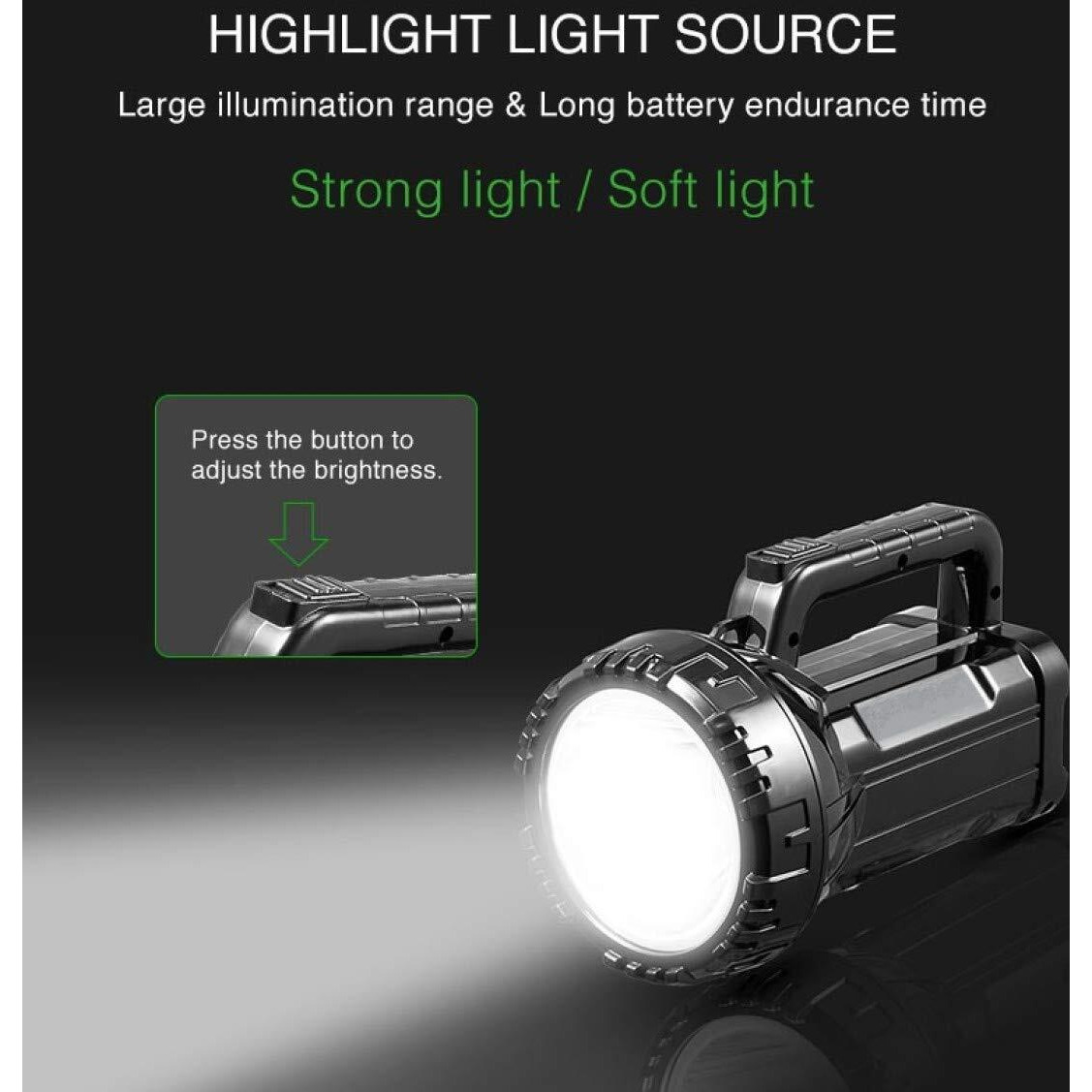 EzLife El-7045B Portable Rechargeable High Brightness Led Torch Light (Black, Pack of 1, Aluminum)