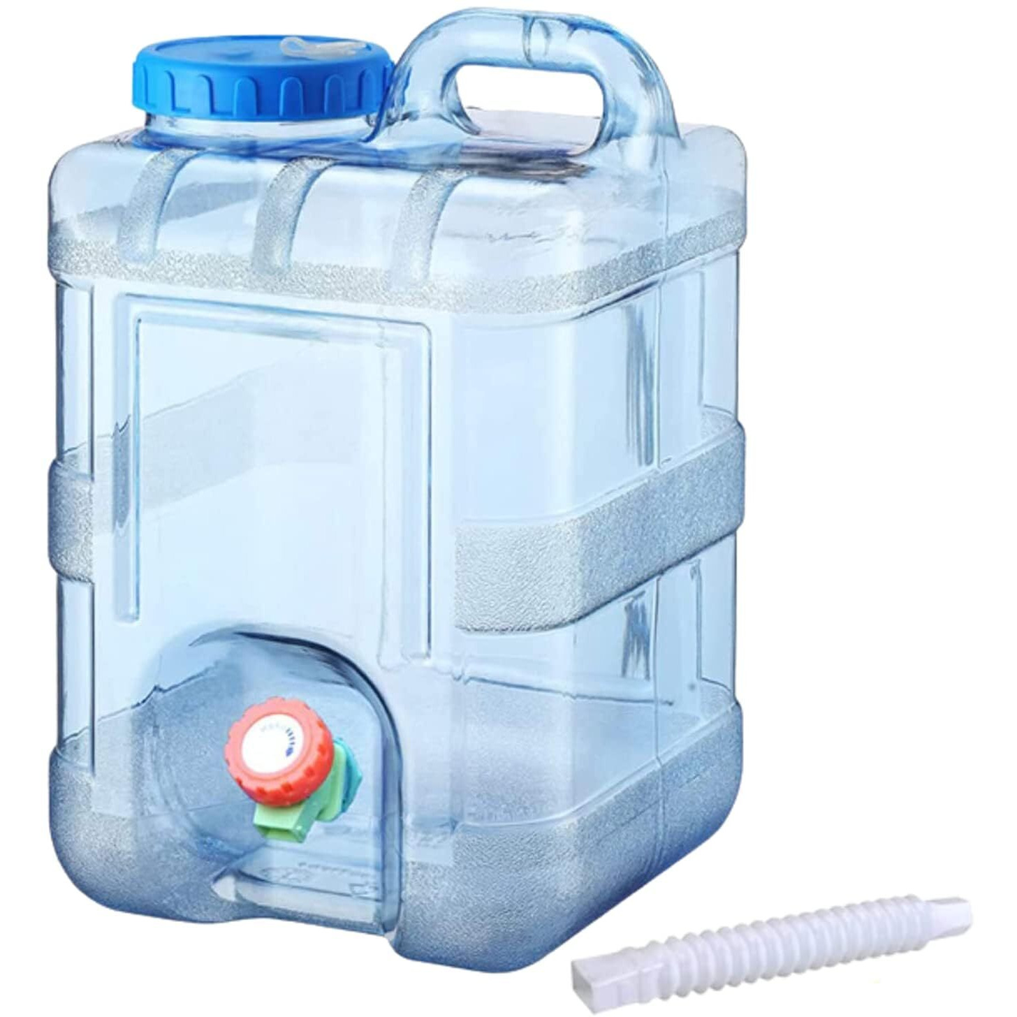 Nasmodo 15 Litre Camping Water Can with Tap Portable Camping Picnic Hiking Camping Water Tank Storage Container for Travelling Water Camper Dispenser Barrel with Faucet(Blue)