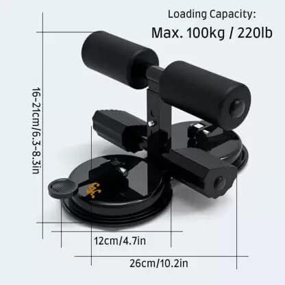 Vichaxan Sit Up Bar Portable Adjustable, 2 Suction Cups Sit Up Assistant Device, 3 Positions Ab Workout Equipment with Suction Cups, Ab Exercise Machine for Home Work Travel