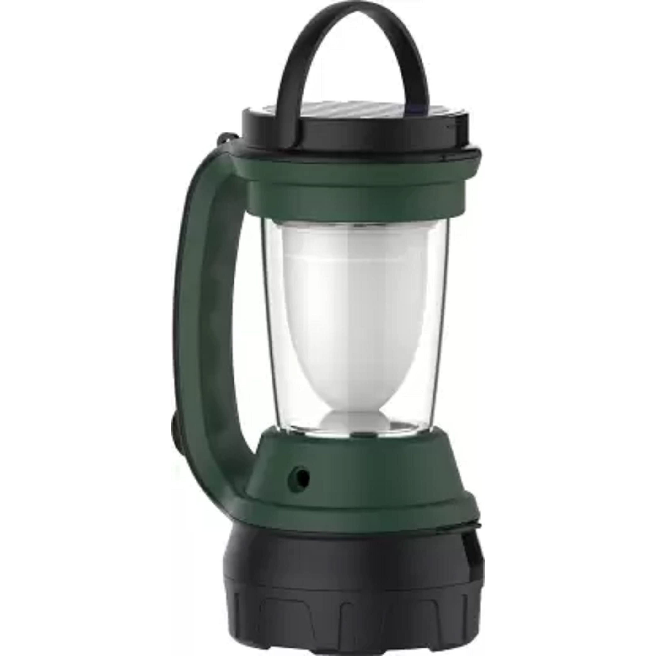 Havells 2 in 1 LED Lantern Cum Torch with Solar Panel Rechargeable Feature Lantern Emergency Light (Green, White, Black)