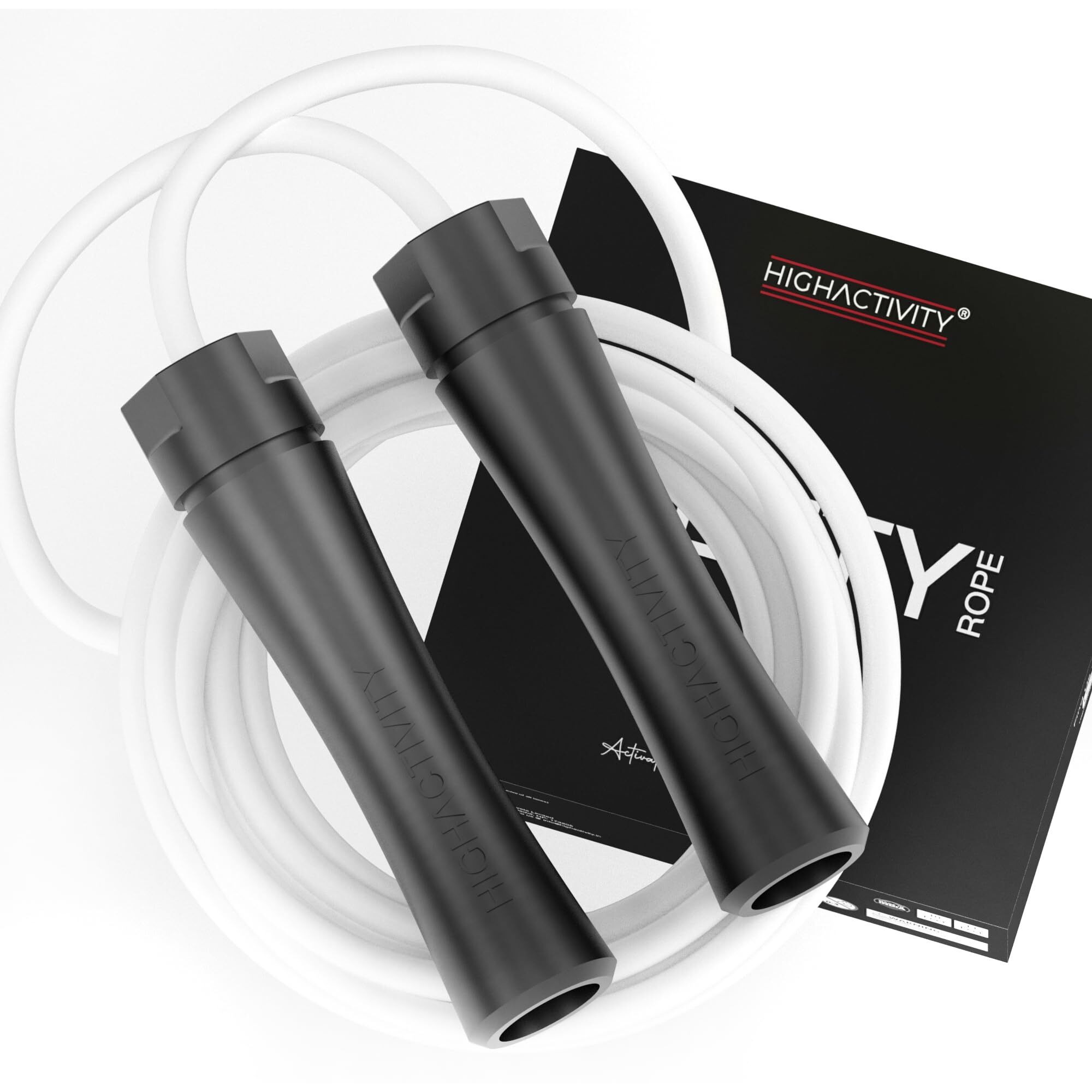 High Activity Polyvinyl Chlorine-Adjustable Heavy Jump Rope For Men,Women&Children-Heavy Skipping Rope For Men&Women Exercise Workout,Endurance&Weight Loss-Tangle Free Jumping Rope-10 Ft-Black&White