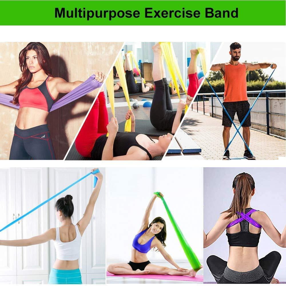 Fitlastics Natural Rubber Resistance Bands For Toning. Strength Training, Stretching, Physical Therapy, Pilates, Yoga Exercises Home Fitness Workouts For Men/Women (15Lbs - 6Ft - Yellow Band)