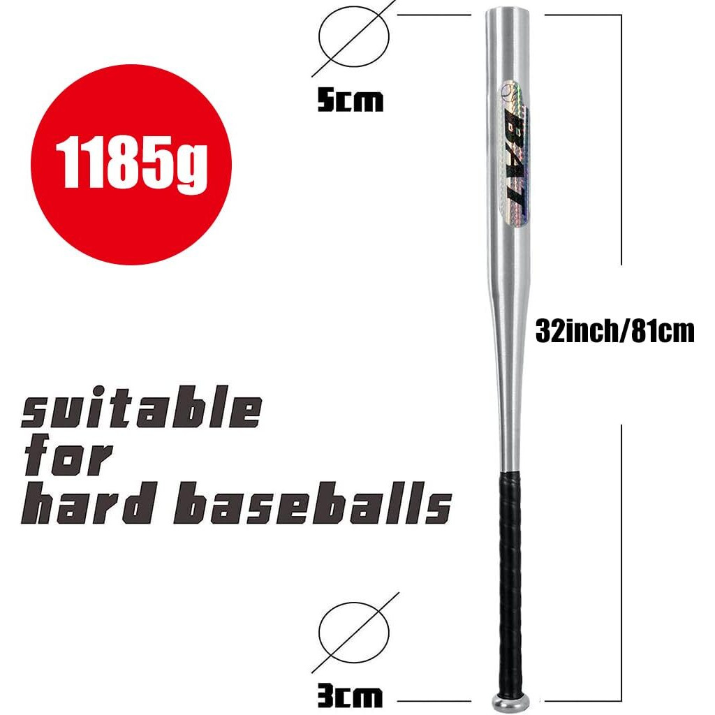 Optifit 32inch Baseball Bat with Storage Bag, 1100g Alloy Steel Baseball Bat, Heavy Duty Base Ball Bat for Baseball Stick, Best Self Defense Sports Equipment