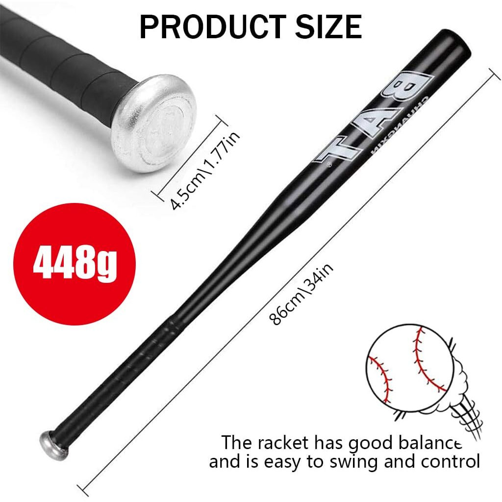 Optifit 34 Baseball Bat, Alloy Steel Baseball Bat with Spray Coating Process Baseball Bat for Player Age 12 and Above, Lightweight alloy baseball bat
