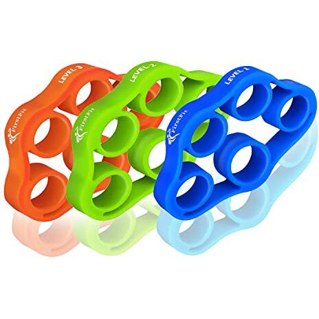 FirstFit Finger Exerciser, Hand Strengthener for Carpal Tunnel Relief, Grip Strength Trainer, Silicone Finger Gripper, Hand Grip Strengthener, Forearm Grip Workout, Finger Stretcher [6 MONTH WARRANTY]