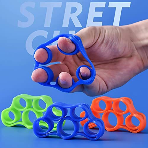 FirstFit Finger Exerciser, Hand Strengthener for Carpal Tunnel Relief, Grip Strength Trainer, Silicone Finger Gripper, Hand Grip Strengthener, Forearm Grip Workout, Finger Stretcher [6 MONTH WARRANTY]