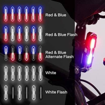 Gadget Deals USB Rechargeable Cycle Tail Light LED Waterproof Cycle Light Colors Red, Blue & White Cycle Light for Bicycle Different Modes Cycle Light Rechargeable