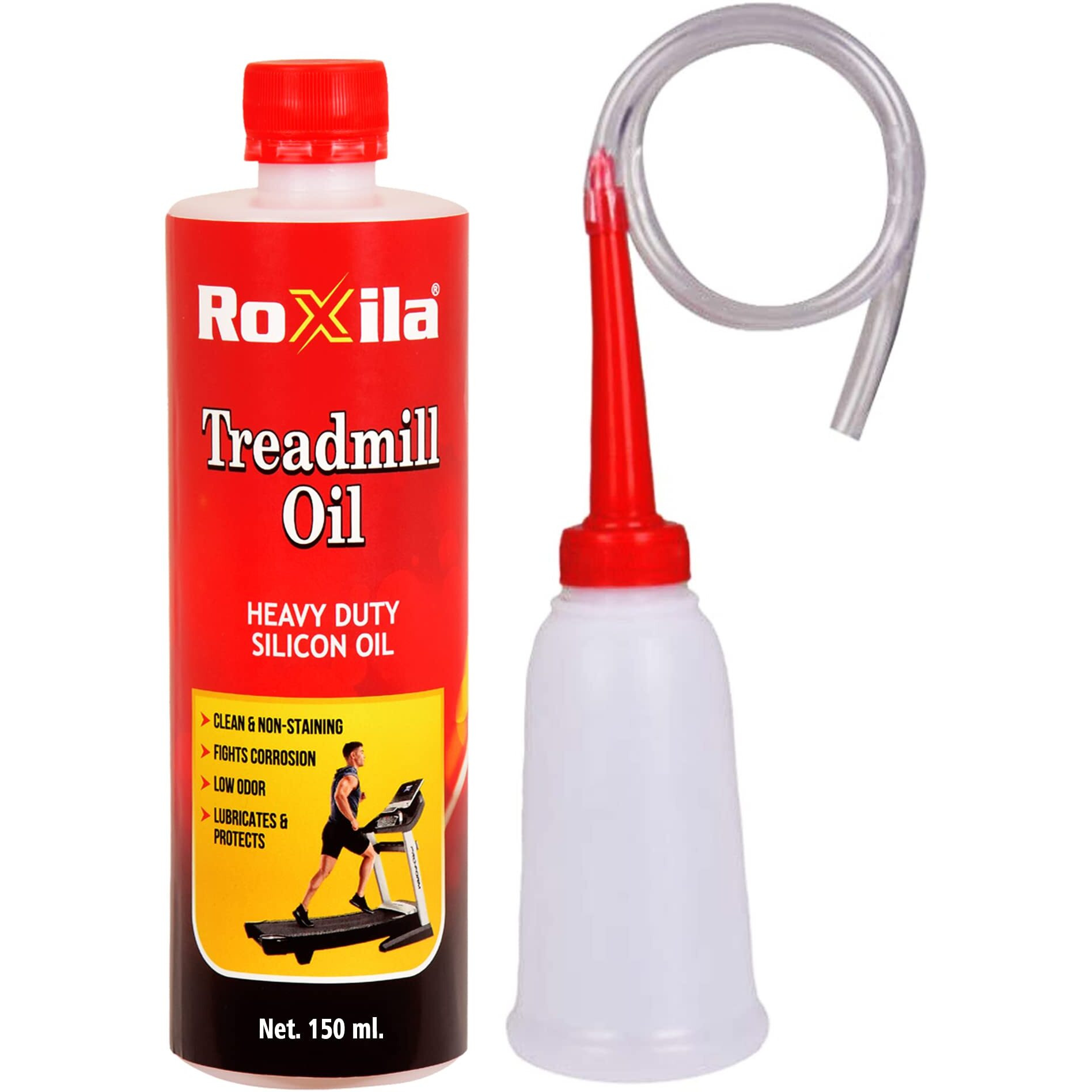 Roxila High Viscosity Pure Silicone Treadmill Lubricant Oil for Belt with Oil Dispenser (150 ml)