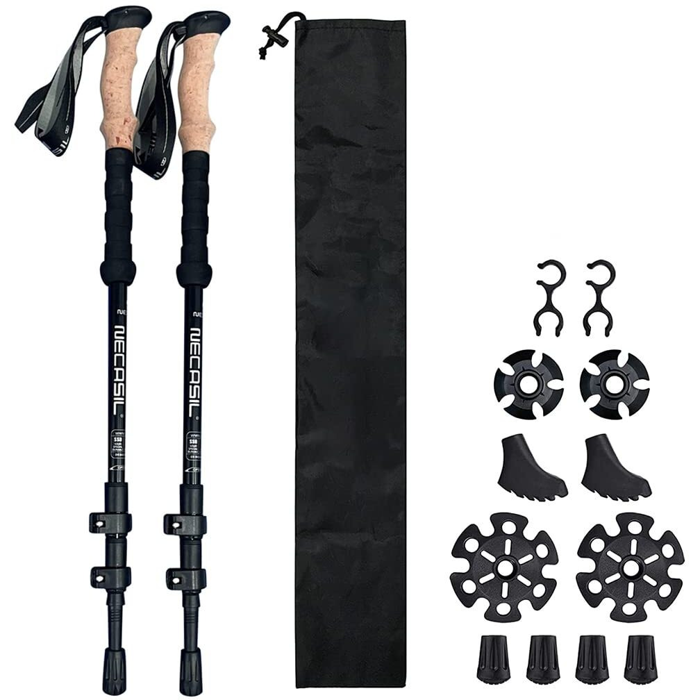 Proberos 49  Trekking Pole for Men Women, Collapsible Ultralight Travel Trekking Sticks for Hiking Climbing Skiing Travel Essentials with Storage Bag