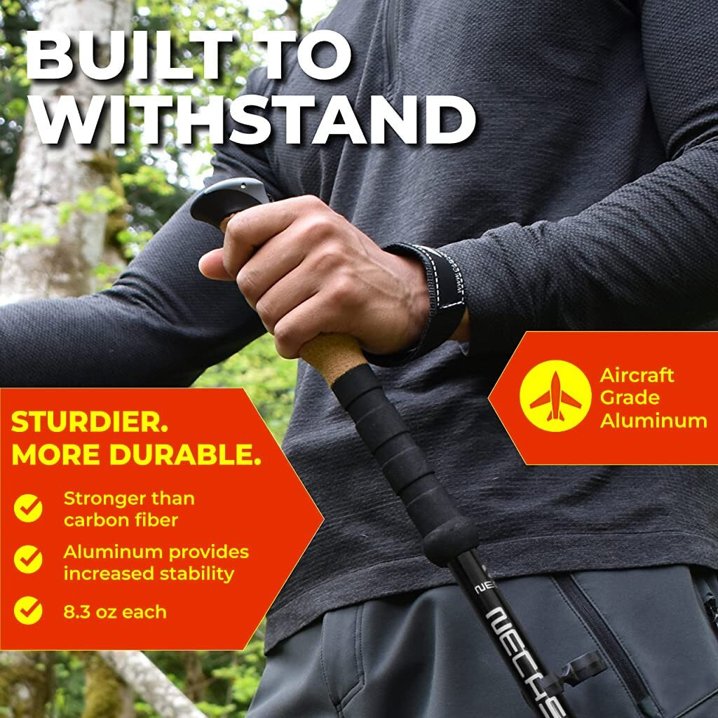 Proberos 49  Trekking Pole for Men Women, Collapsible Ultralight Travel Trekking Sticks for Hiking Climbing Skiing Travel Essentials with Storage Bag