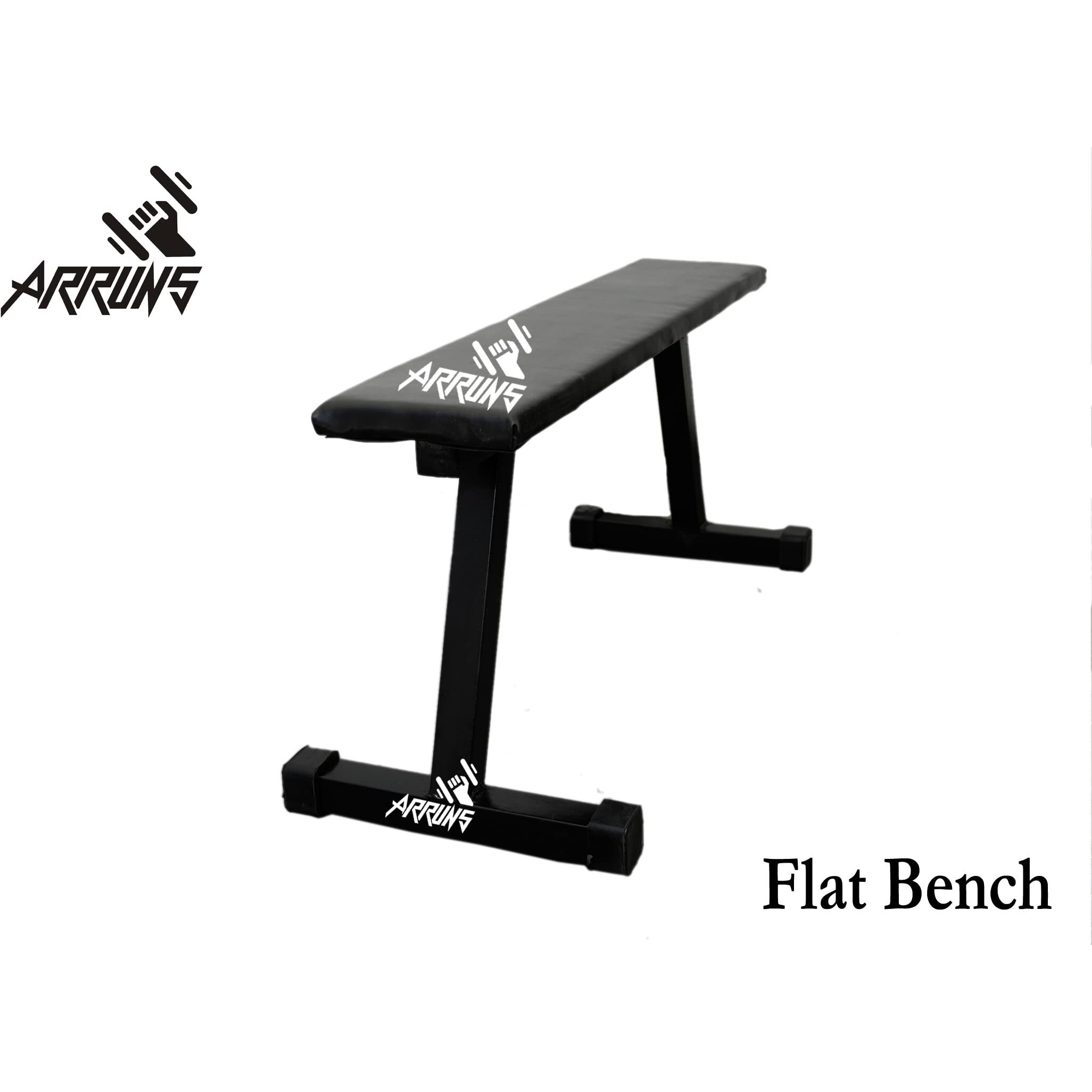 ARRUNS Flat Gym Bench Home Workout Multipurpose Exercise Bench Press Weight Strength Training, Flat, Black, 290 kg Capacity Weight