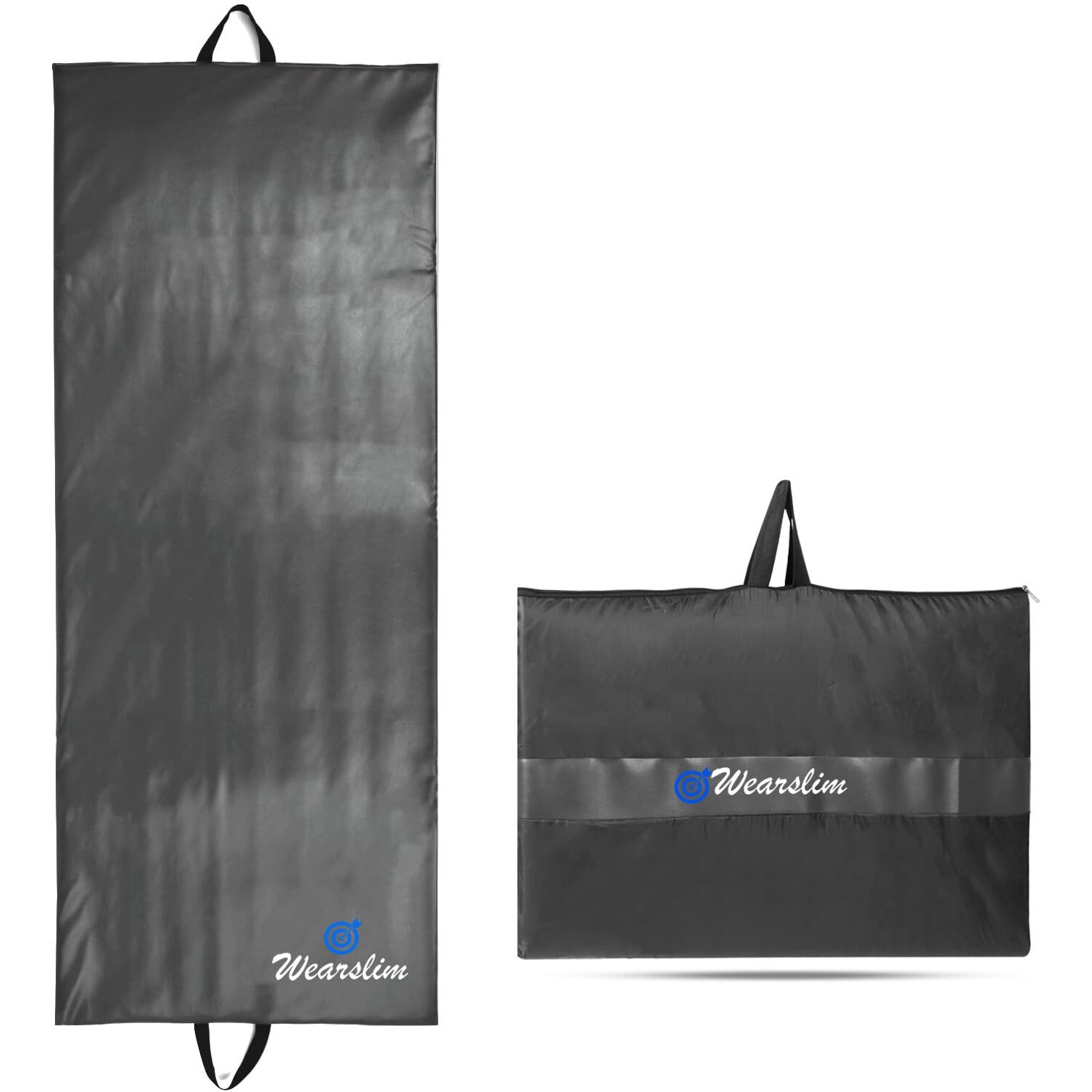 Wearslim Yoga Mat for Women, Men, Kids| Exercise Mat, Gym Mat for Home Workout| Foldable Yoga Mat, Anti-slip, Sweat Resistant, Unique Body Alignment Line System| 10mm thick PVC PU Leather Yoga Mat with Carry Bag| Exercise Mat for Home, Gym, Pilates, Core Strengthening Exercise & Meditation ( 175x67 CM, Black)