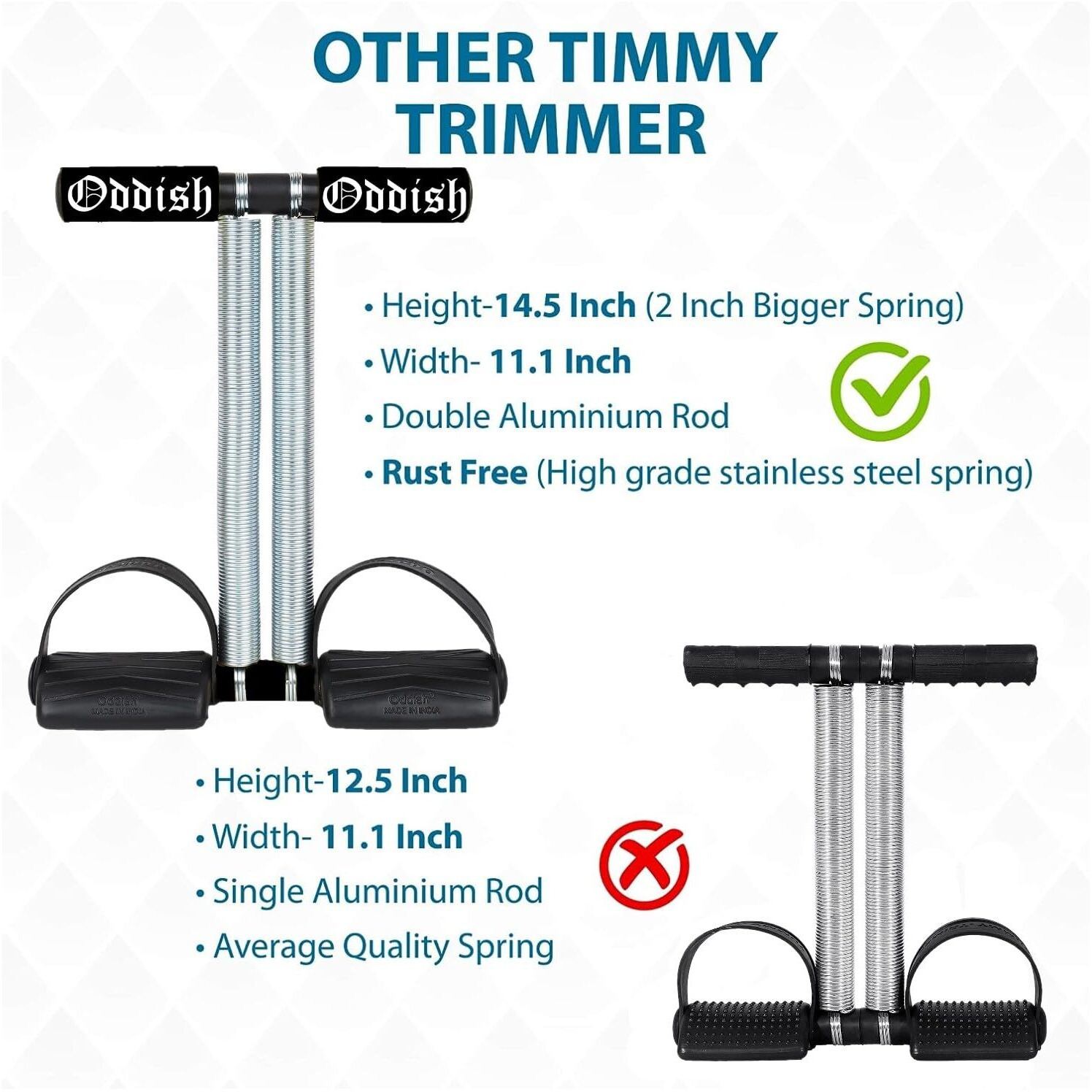 ODDISH way to fitness- Large & Wide Range Double Spring Tummy Trimmer Abs Workout Stomach Exercise Machine in Gym, Home for Abdominal, Belly Exercise Waist Trimmer For Men and Women (Black)