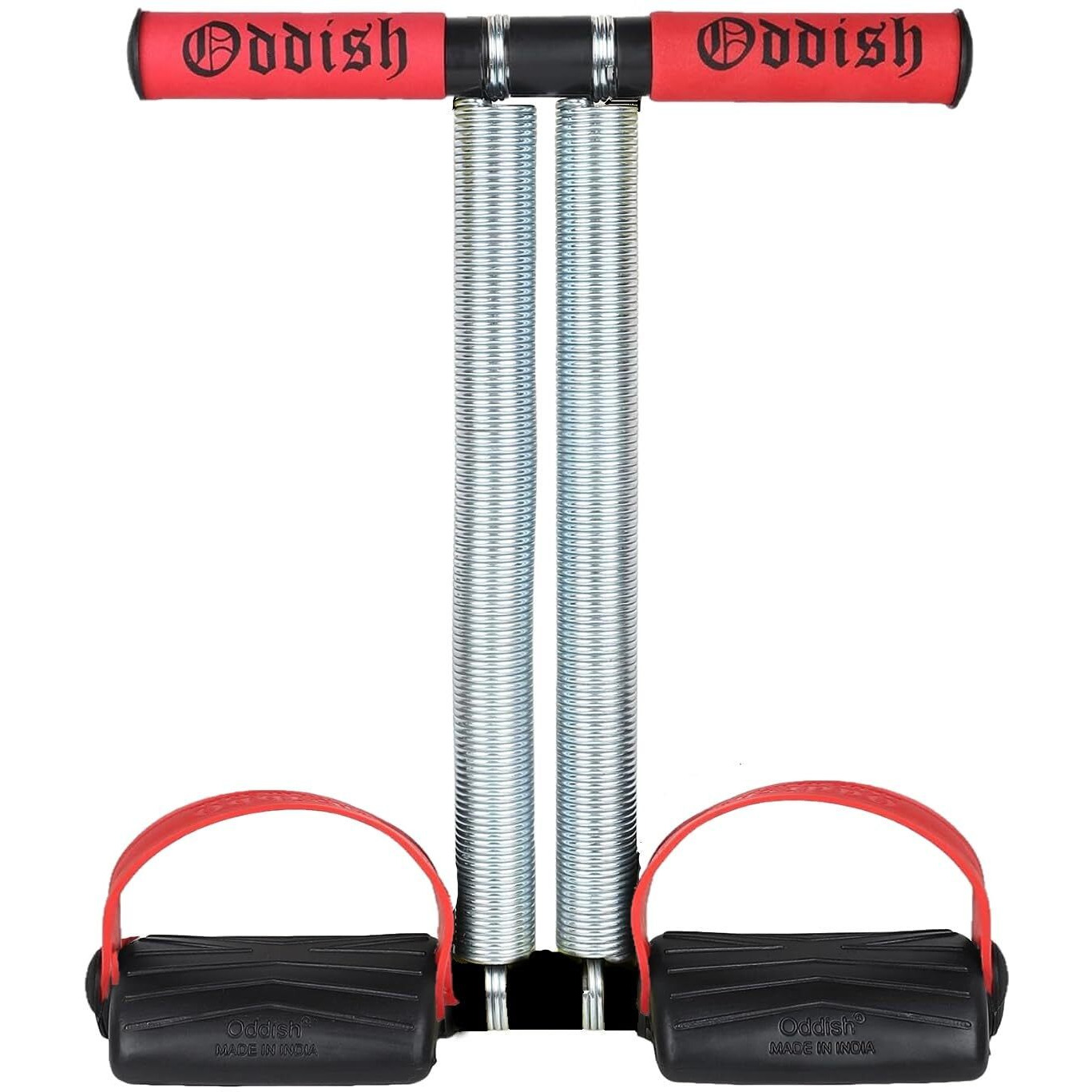 ODDISH way to fitness- Large & Wide Range Double Spring Tummy Trimmer Abs Workout Stomach Exercise Machine in Gym, Home for Abdominal, Belly Exercise Waist Trimmer For Men and Women (Red & Black)