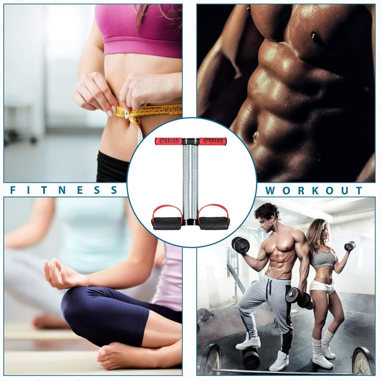ODDISH way to fitness- Large & Wide Range Double Spring Tummy Trimmer Abs Workout Stomach Exercise Machine in Gym, Home for Abdominal, Belly Exercise Waist Trimmer For Men and Women (Red & Black)