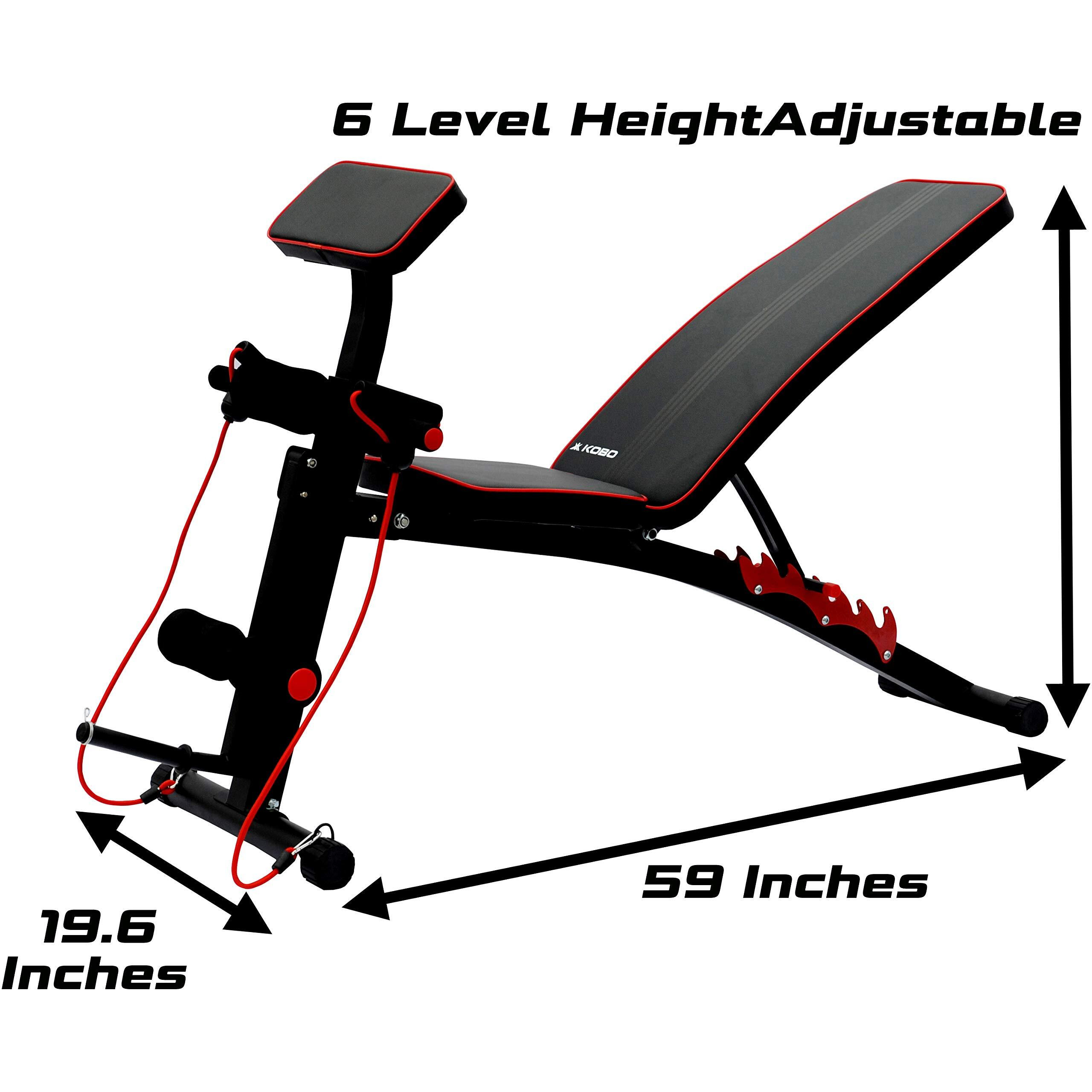 Kobo EB-1012 Steel Adjustable Dumbbell Bench(Decline/Upright) with Preacher Curl for Home Gym Imported (Black/Red) Weight Limit 110 Kg
