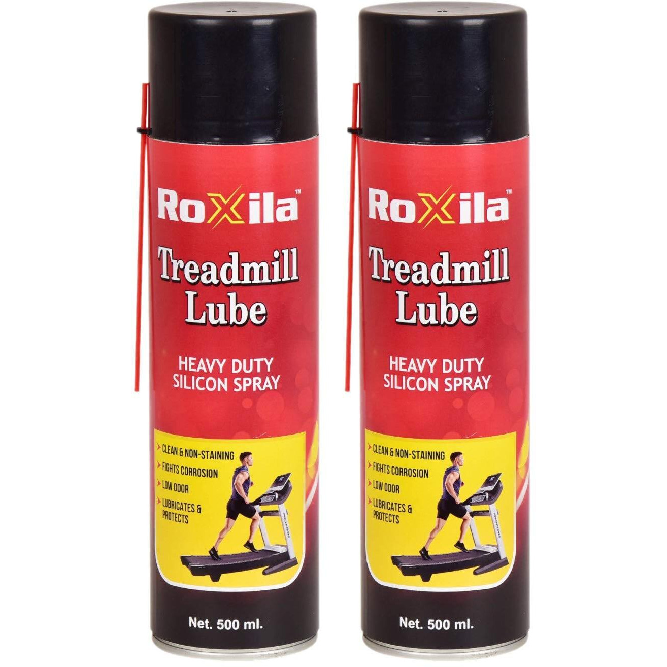 Roxila Treadmill Lubricant Spray For Belt - Heavy Duty Silicone Spray - 500 ML Each (Set Of 2)