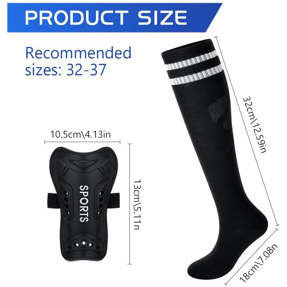 Proberos Soccer Shin Guards and Socks for Toddler Kids Youth, Lightweight Soccer Shin Pads Protective Soccer Gear for 5-10 Years Old Children