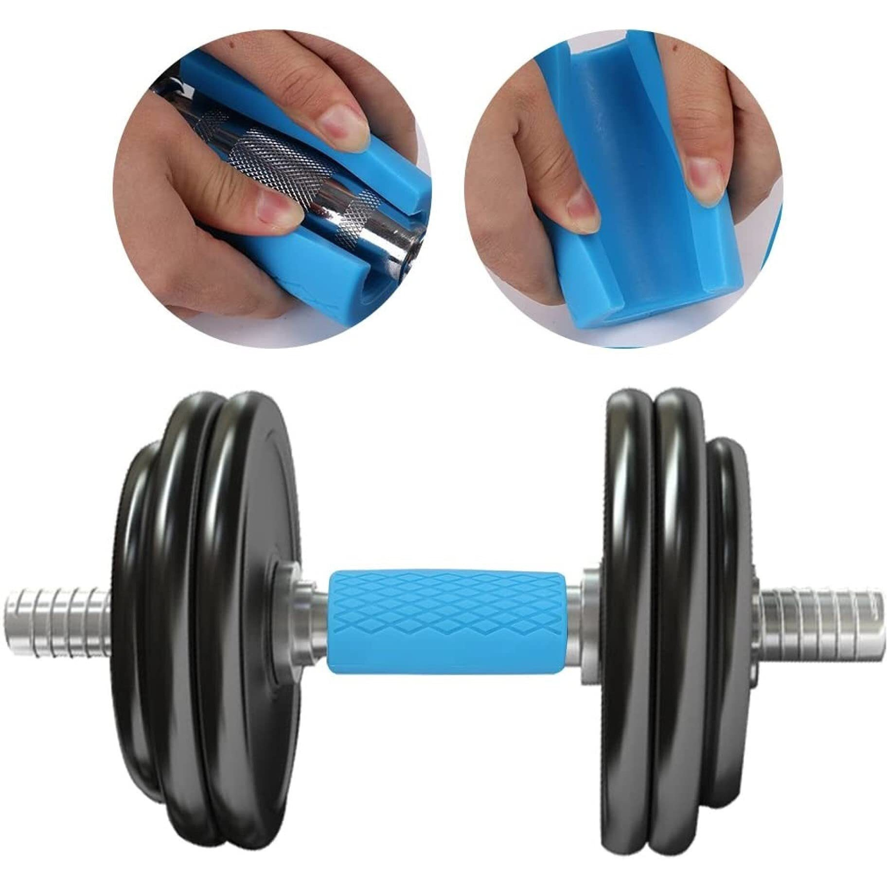 SHOPOFLUX Silicon Gym Dumbbell And Barbell Grips|Fat Bar Grip Fit Standard Barbell, Dumbell Handles, Bicep, Pull Up Bar, Rope Grips For Weight Lifting Fitness Training (Pack Of 2)