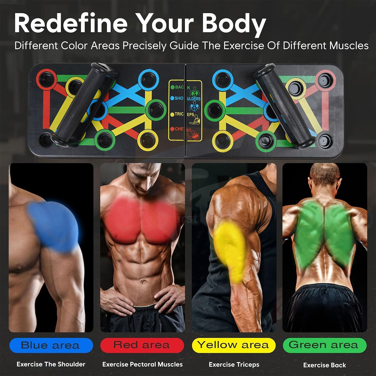 FirstFit Push Up Board For Men 10 in 1 Pushup Board,Pushup Stand with Handles Fitness Equipment push up bar Chest Muscle Exercise Professional Gym Equipment for Men