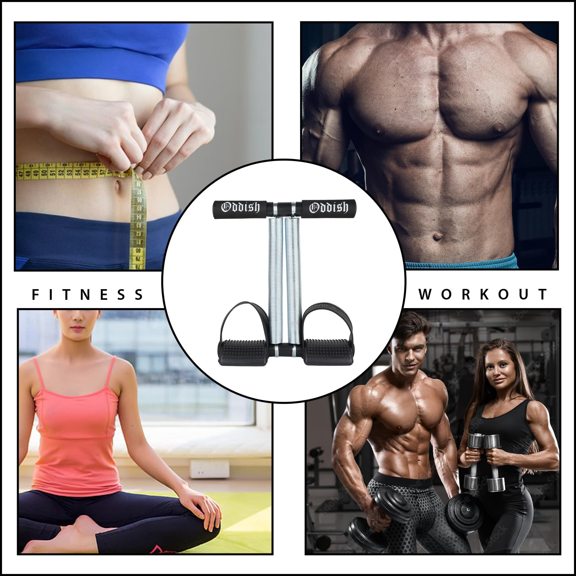 ODDISH way to fitness Tummy Trimmer with Twister and Toning Tube and hand Grip and ab exerciser and push up stand combo Pack for man and women (TUMMY TRIMMER)