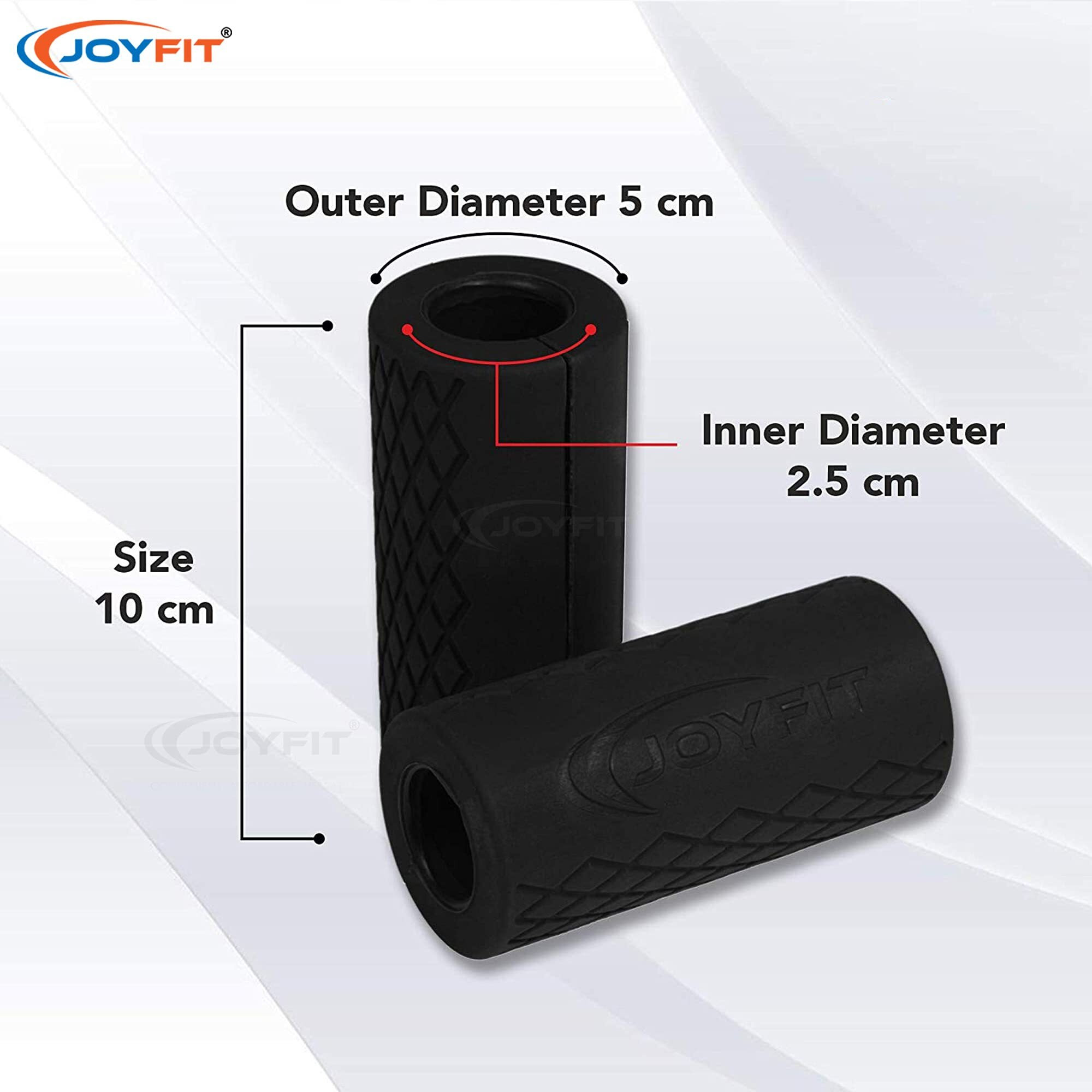 Joyfit - Fat Grip for Weightlifting- Non-Slip Grips for Pull-up Bars and Dumbbell, Thick Foam Padded, Muscle Building, High Grip Pads for Both Men and Women, in Pair (Black)