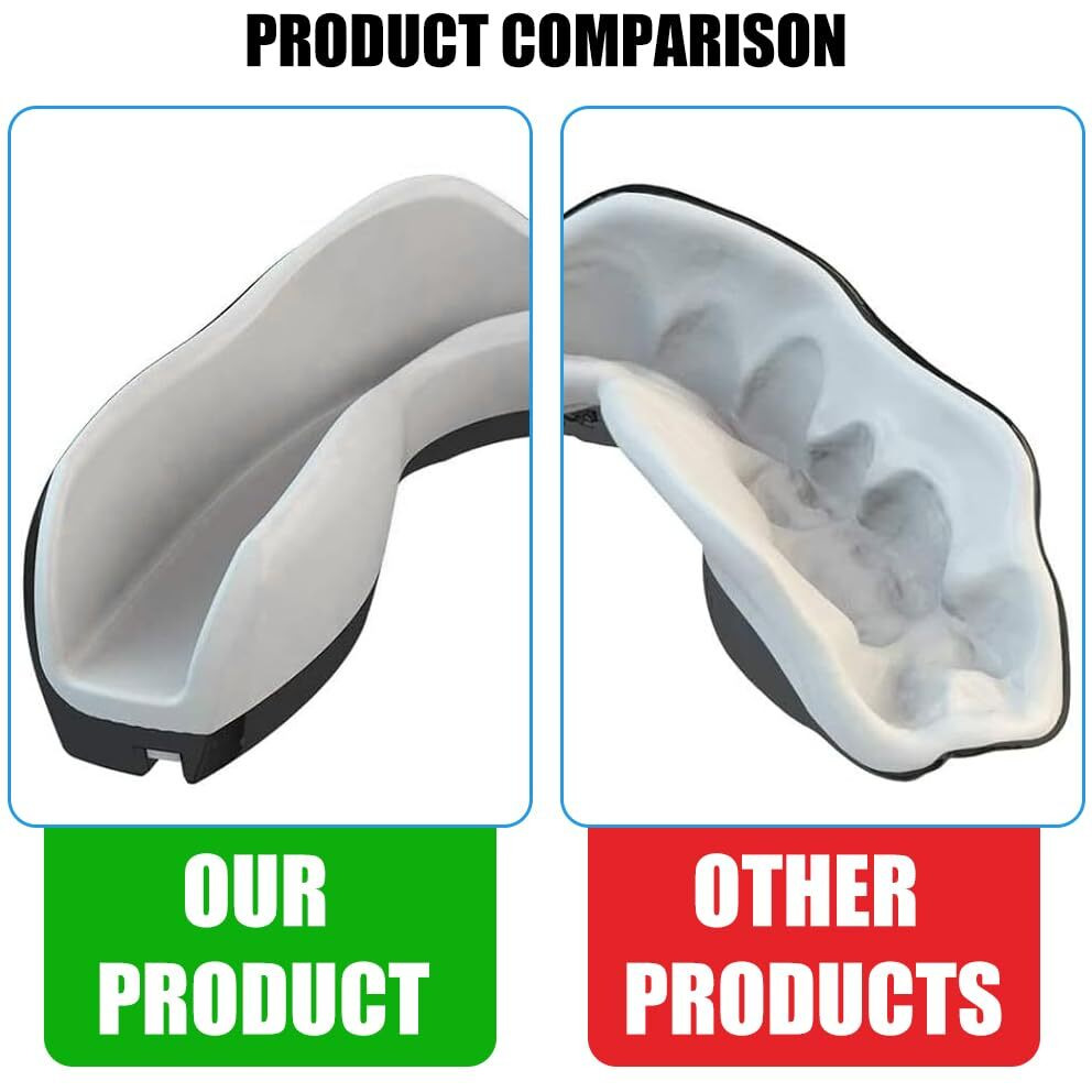 Proberos Sports Mouth Guard, Mouthguard Teeth Guard High-density Moulded Mouthguard, Professional Sports Mouthguards for Boxing, Football, MMA, and More. Teeth Protect Sports Accessories (Black)