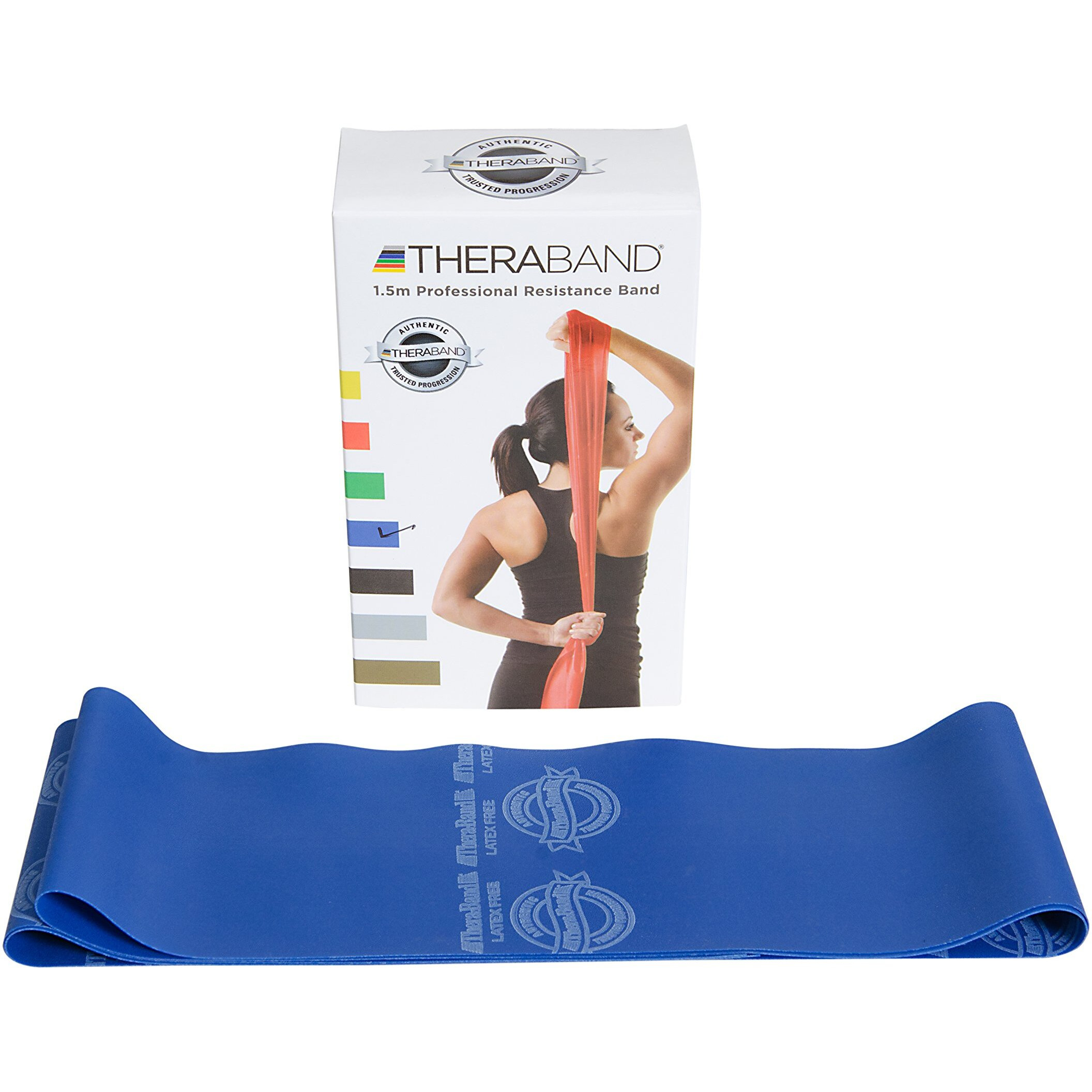 Theraband Blue/Extra Heavy Resistance Latex Free Exercise Band 6 Feet(Length) x 4 Inches(Width)