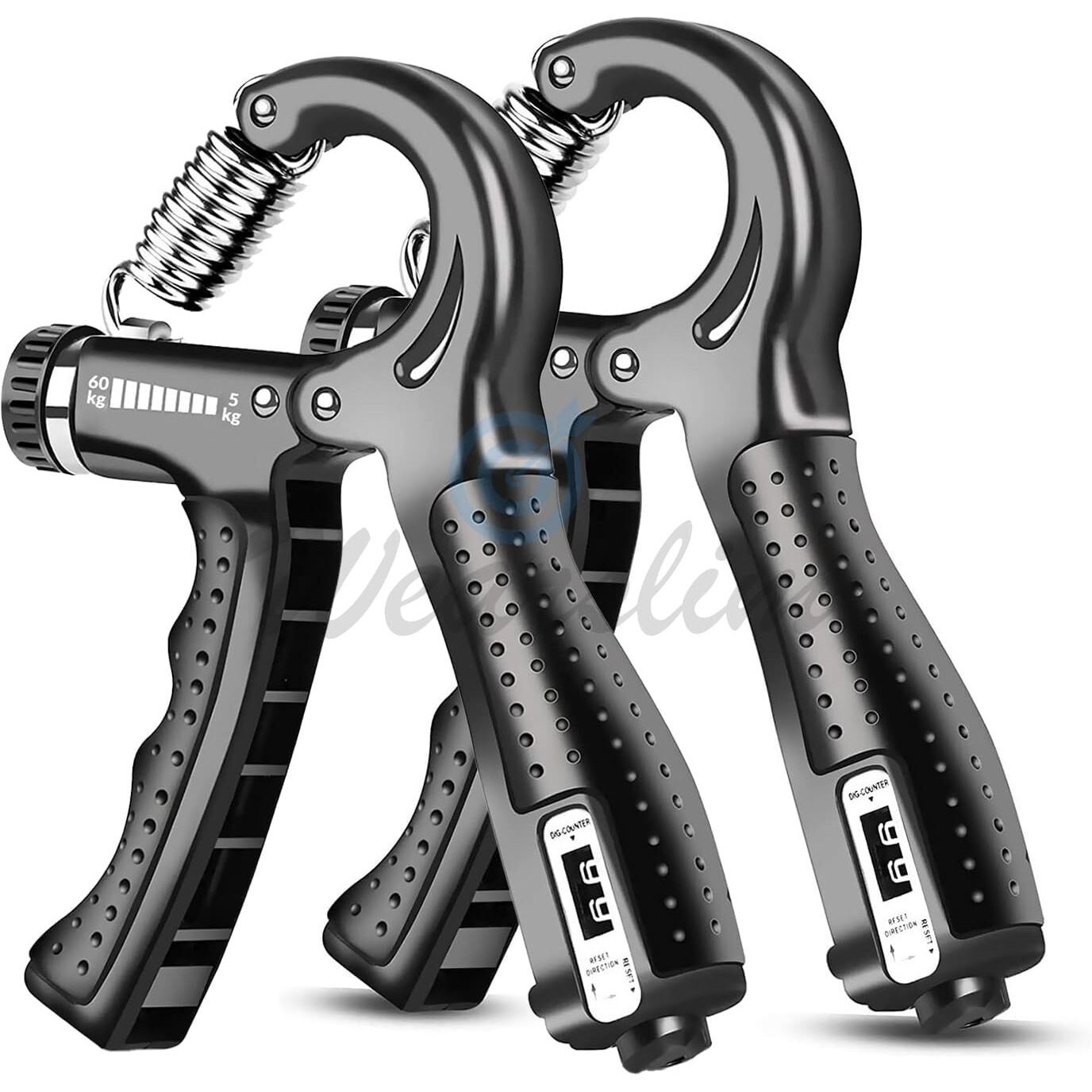 Wearslim Professional Hand Grip Strengthener with Counter, Adjustable Resistance 5 to 60kg, Grip Strength Trainer for Muscle Building, Forearm Exerciser (Assorted Color)[Pack of 2]
