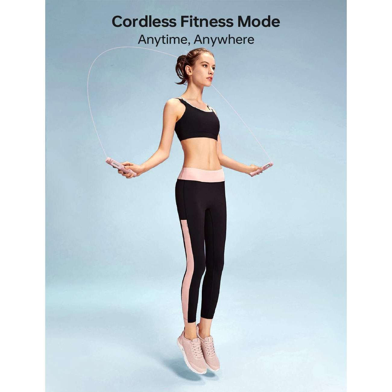 UN1QUE Skipping Rope for Men and Women Jump Rope With Calorie Counter, Adjustable Height for Fiteness, Home Exercise, Gym - Pink