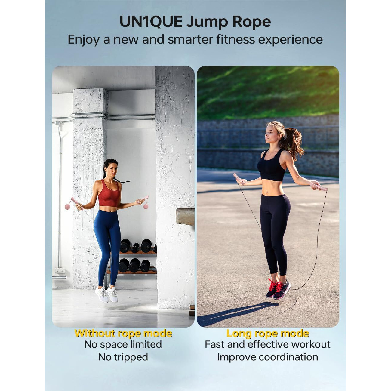 UN1QUE Skipping Rope for Men and Women Jump Rope With Calorie Counter, Adjustable Height for Fiteness, Home Exercise, Gym - Pink