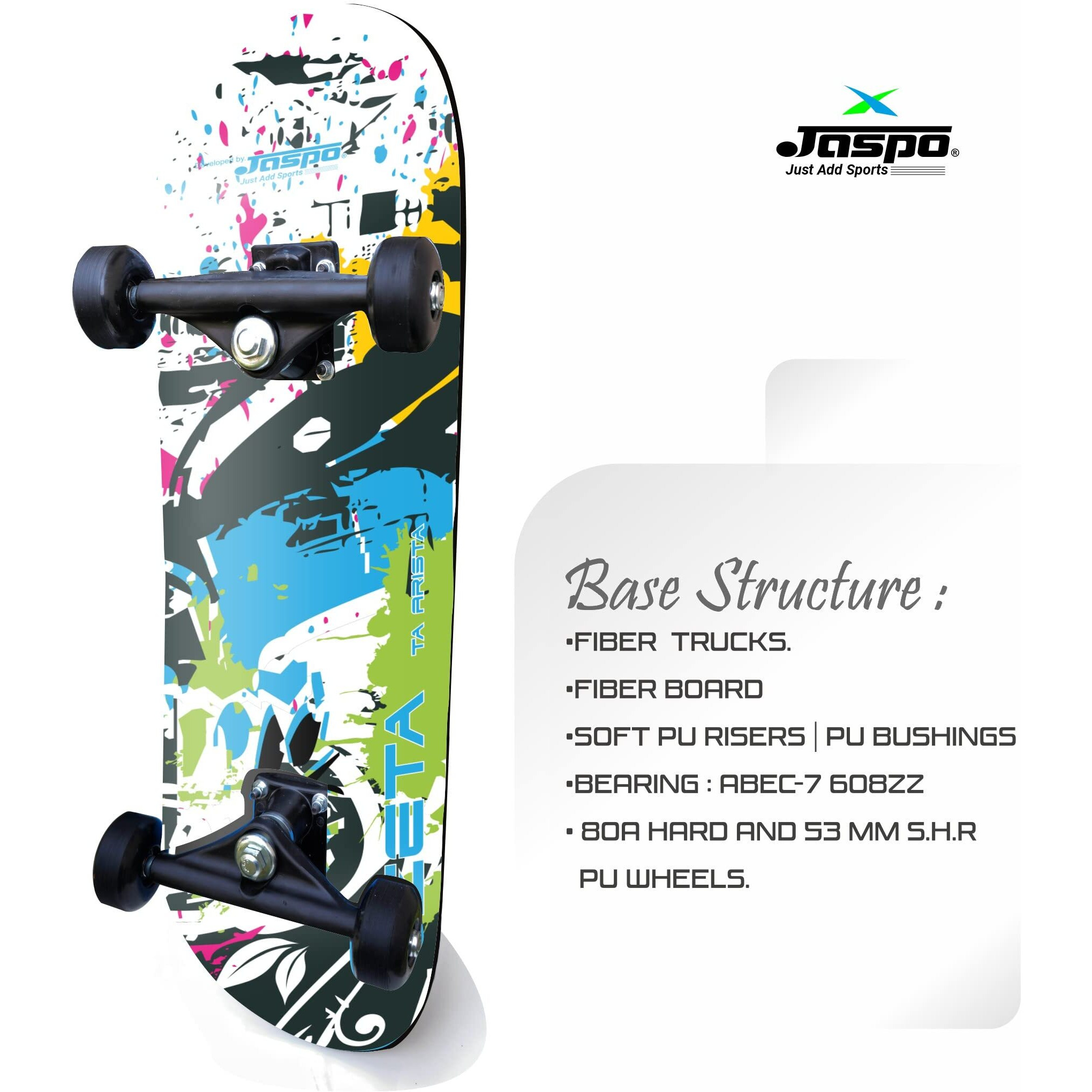 Jaspo Dragon Fire Pro Medium Skateboard Combo (24 * 6 ) (Skateboard+Helmet+Elbow+Knee+Wrist) (for Age Group 7 Years and Above)
