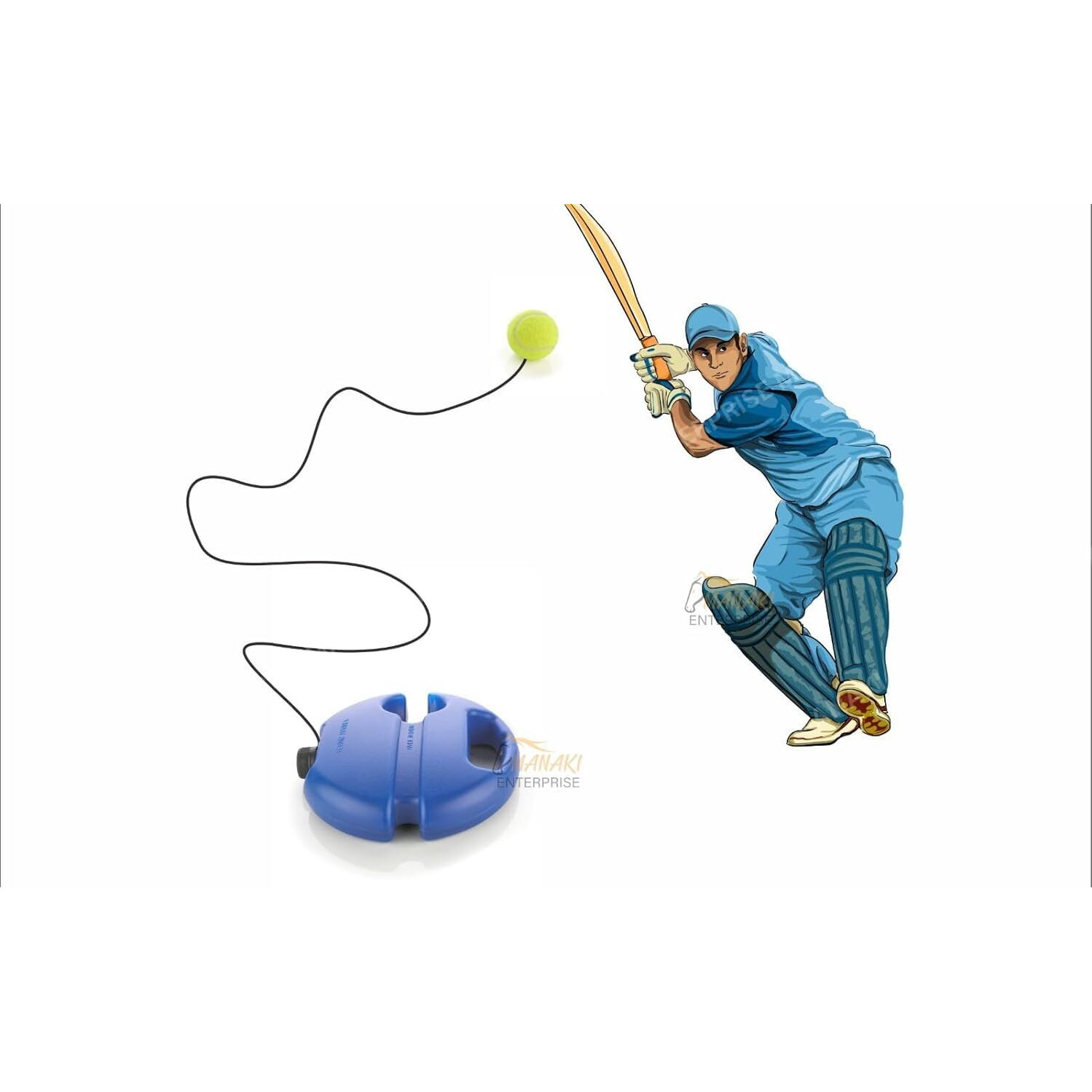 MANAKI Tennis Trainer Rebound Ball,Solo Tennis Training Equipment for Self-Pracitce,Portable Tool,Tennis Rebounder Kit,Including (No Bat & Racket Included)(Portable) (Solo Practice Ball 3 PCS)