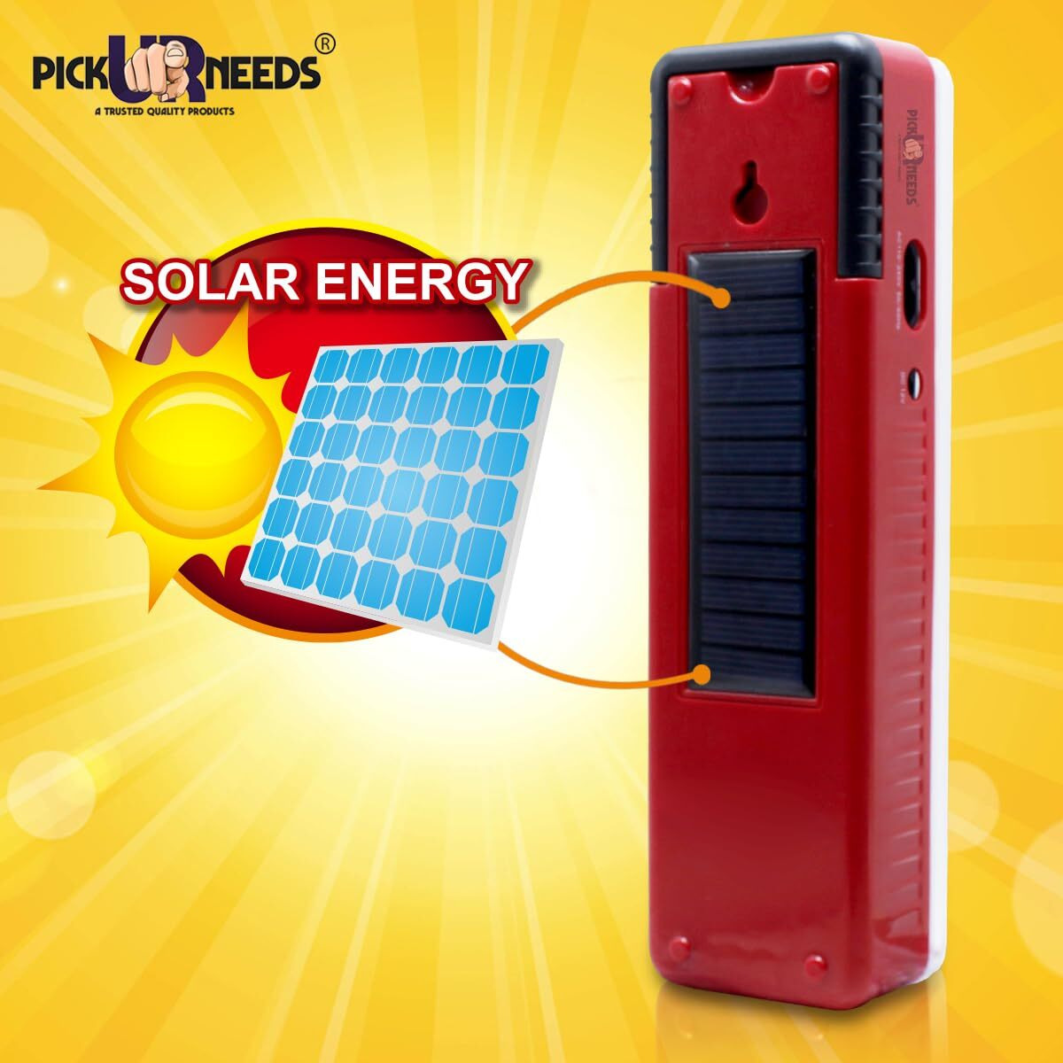 Pick Ur Needs Solar Rechargeable Emergency Light 60 Smd Home Emergency Light Lantern Lamp - Red