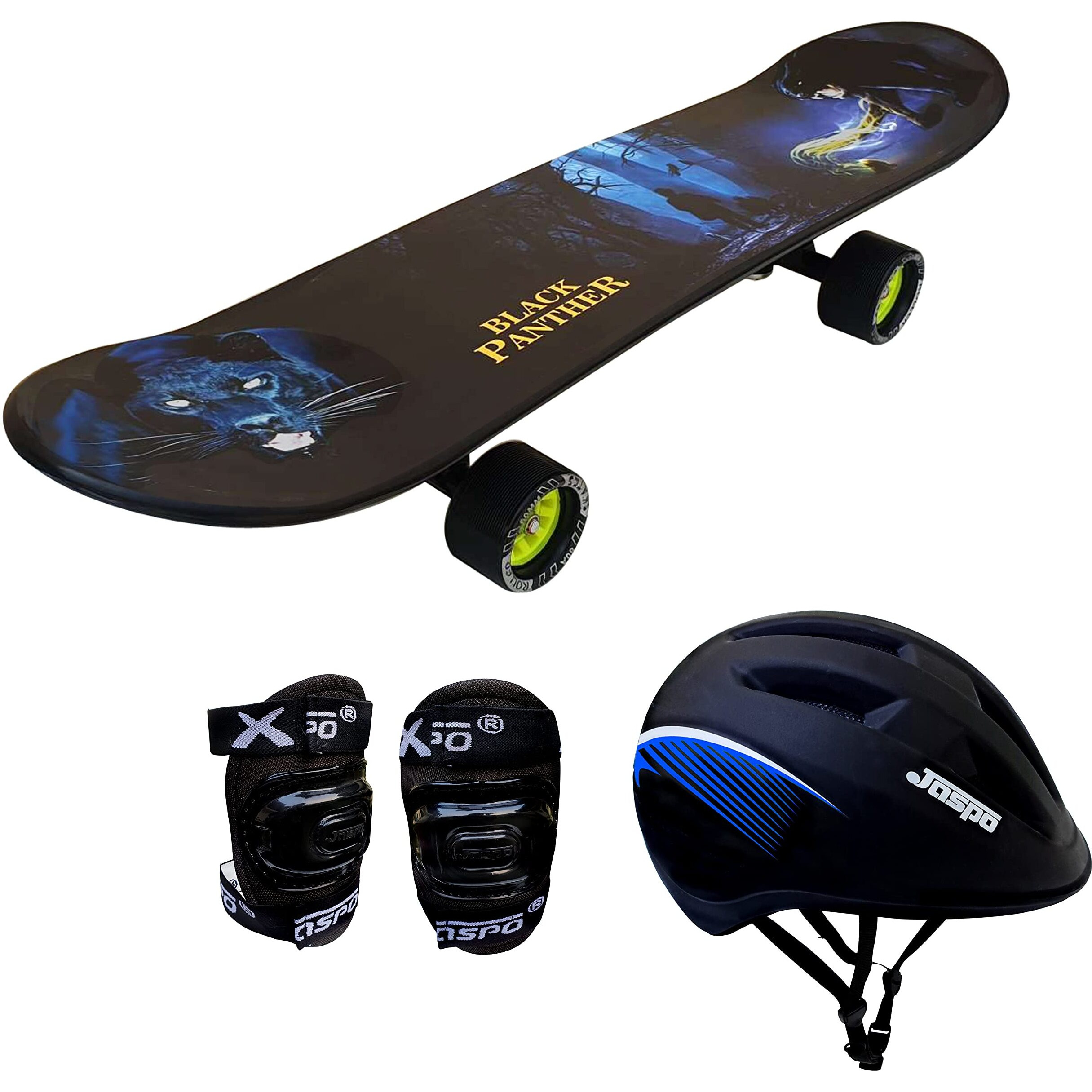 Jaspo Dragon Fire Eco Medium Skateboard Combo (24 * 6 ) (Skateboard+Helmet+Elbow) (for Age Group 7 Years and Above)