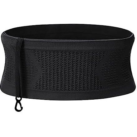 PALAY Slim Running Belt Bag with Hook Elastic Open Waist Bag for Keep Phone, Keys, Earbuds, Waist Bag with Large Capacity Running Waist Pack for Workouts, Exercise, Cycling, Travel