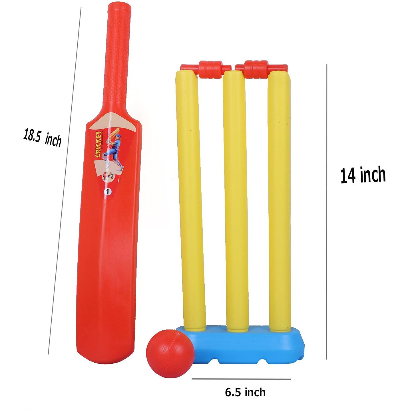 HighRoof Cricket Kit For Kids Plastic Set Of 1.5 To 4 Year Boys For Physical Activity Bat & Ball Set Playing Outdoor And Indoor Baby. Sports Game Toy Best Birthday Gift, Multicolor