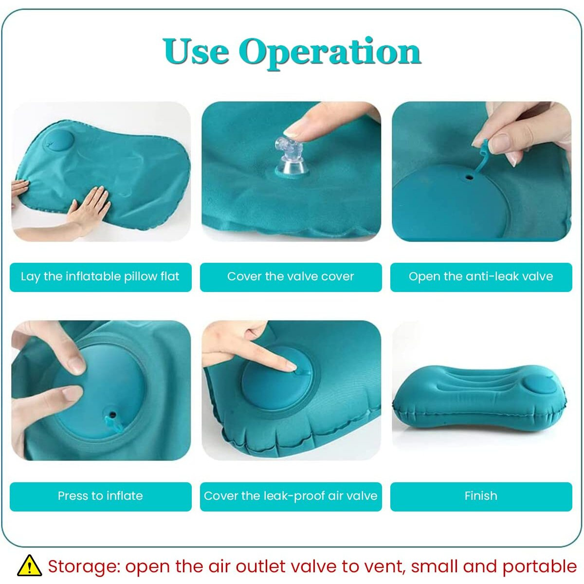 PALAY Nylon Ultralight Inflatable Camping Pillow, Compressible Comfortable Portable Travel Air Pillow For Neck&Lumbar Support While Camping, Backpacking, Hiking,Green