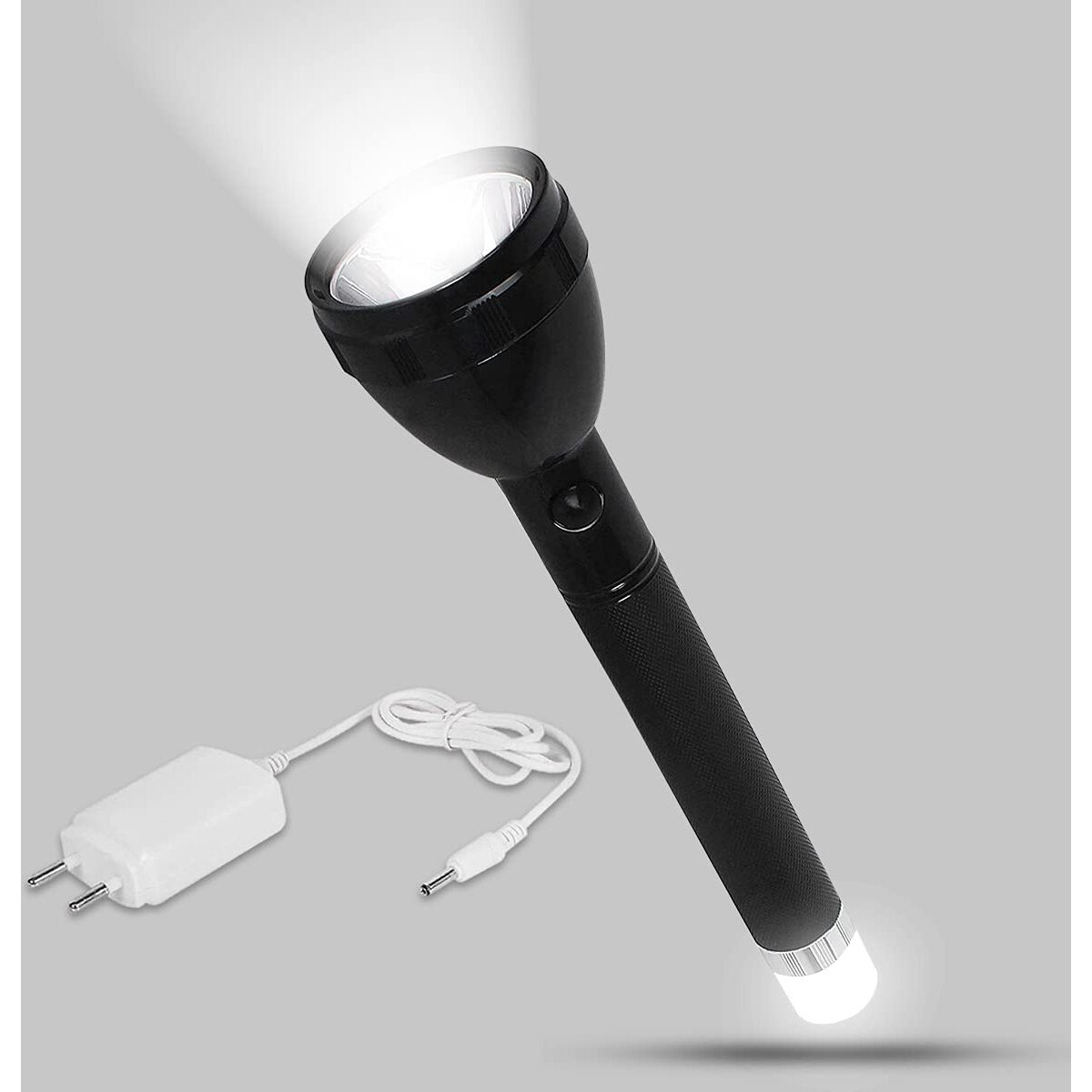 Pick Ur Needs Dual Mode Full Led Emergency Rechargeable Long Range Torch Up to 1 Km with Backlight Torch Emergency Light, 10000 lumens