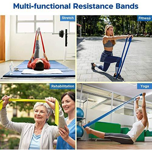 Fitlastics Natural Rubber Resistance Bands For Toning. Strength Training, Stretching, Physical Therapy, Pilates, Yoga Exercises Home Fitness Workouts For Men/Women (20Lbs - 6Ft - Red Band)