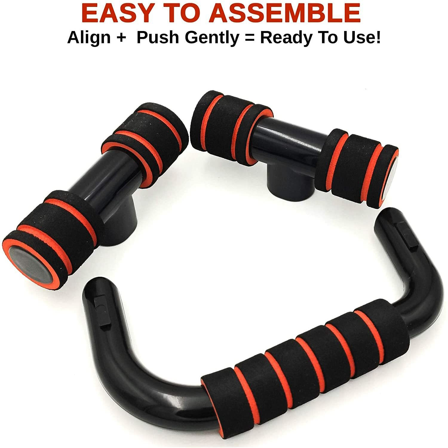 FirstFit Non-Slip Handles Push-Up Bars Stand | Push Up Handles with Cushioned Foam Grip and Non-Slip Sturdy Structure - Multicolor