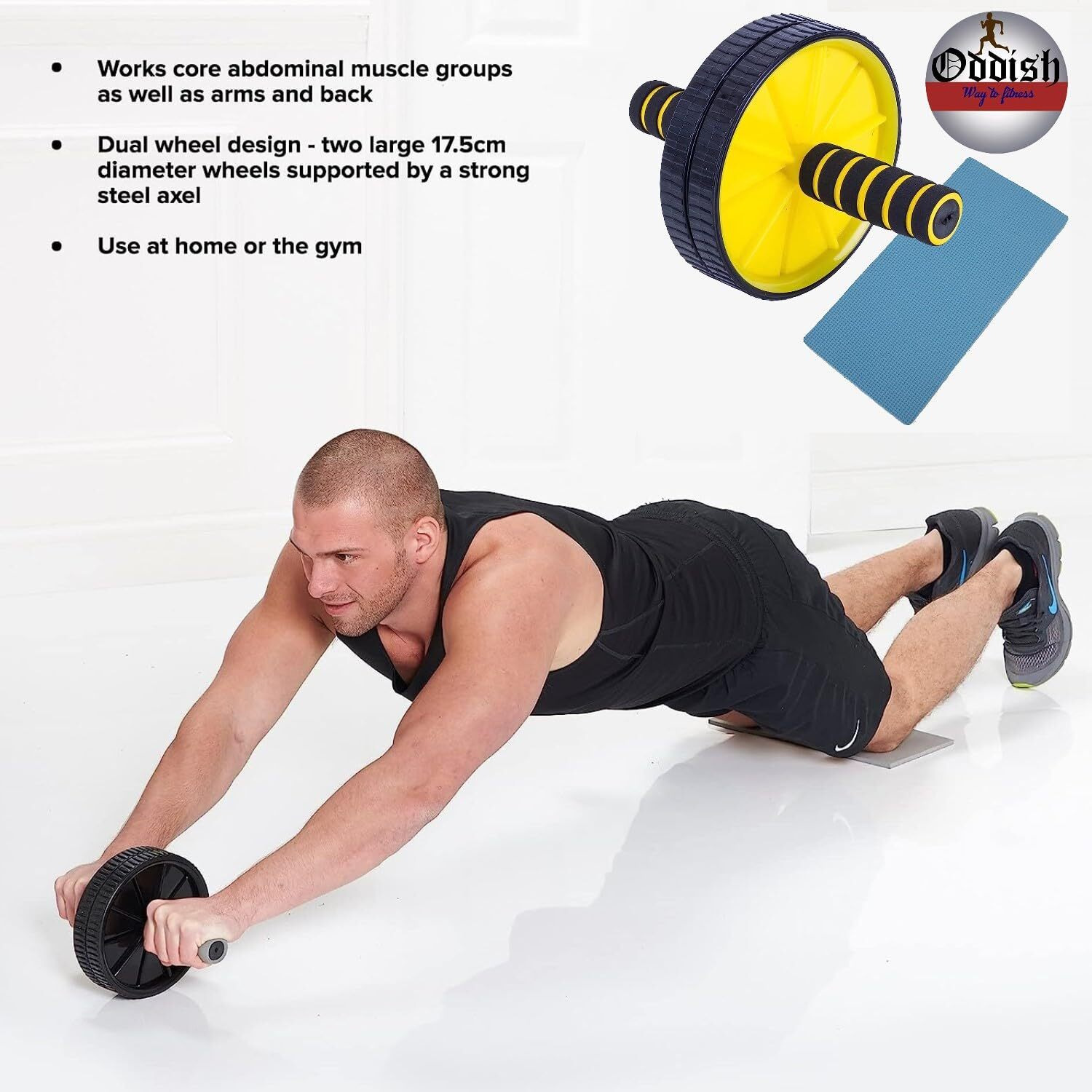 Oddish Way To Fitness Tummy Trimmer Double Spring With Ab Roller exerciser Combo Pack For Men & Women - Ab Exercise Equipement, Abdominal Workout For Home & Gym Use - Stomach, Abs, Belly Exercise