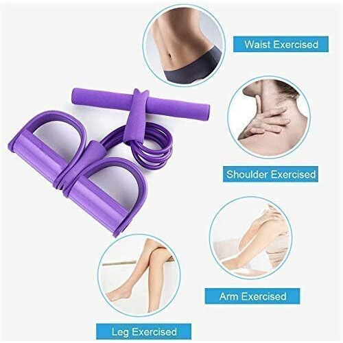 THE PAGH Natural Rubber Pull Reducer Training Bands 4 Tubes Body Trimmer Pedal Exerciser Yoga Crossfit Exercise, Arm Exercise, Tummy Body Building Training Men And Womens (Pull Reducer)