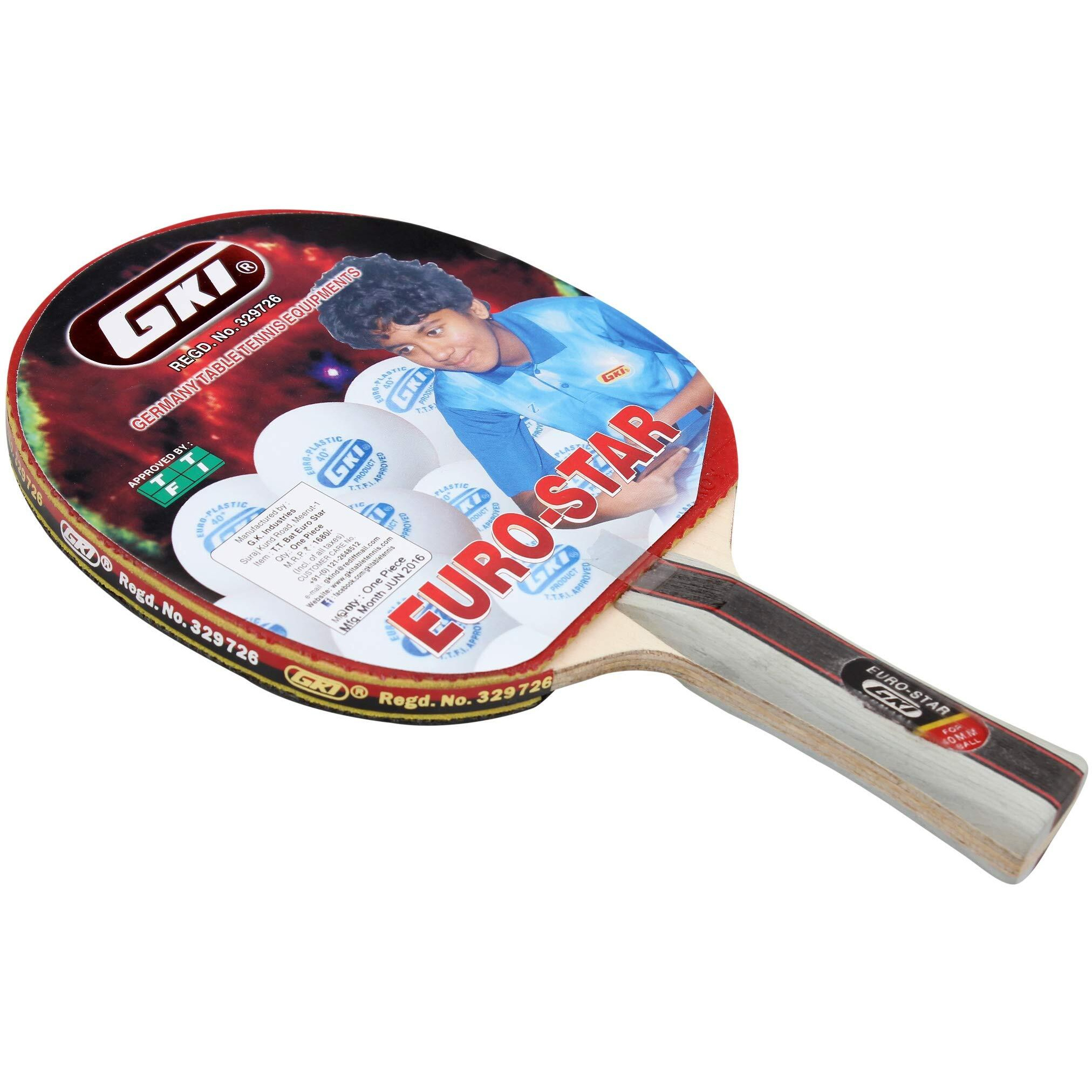 GKI Euro Star Table Tennis Wooden Racquet