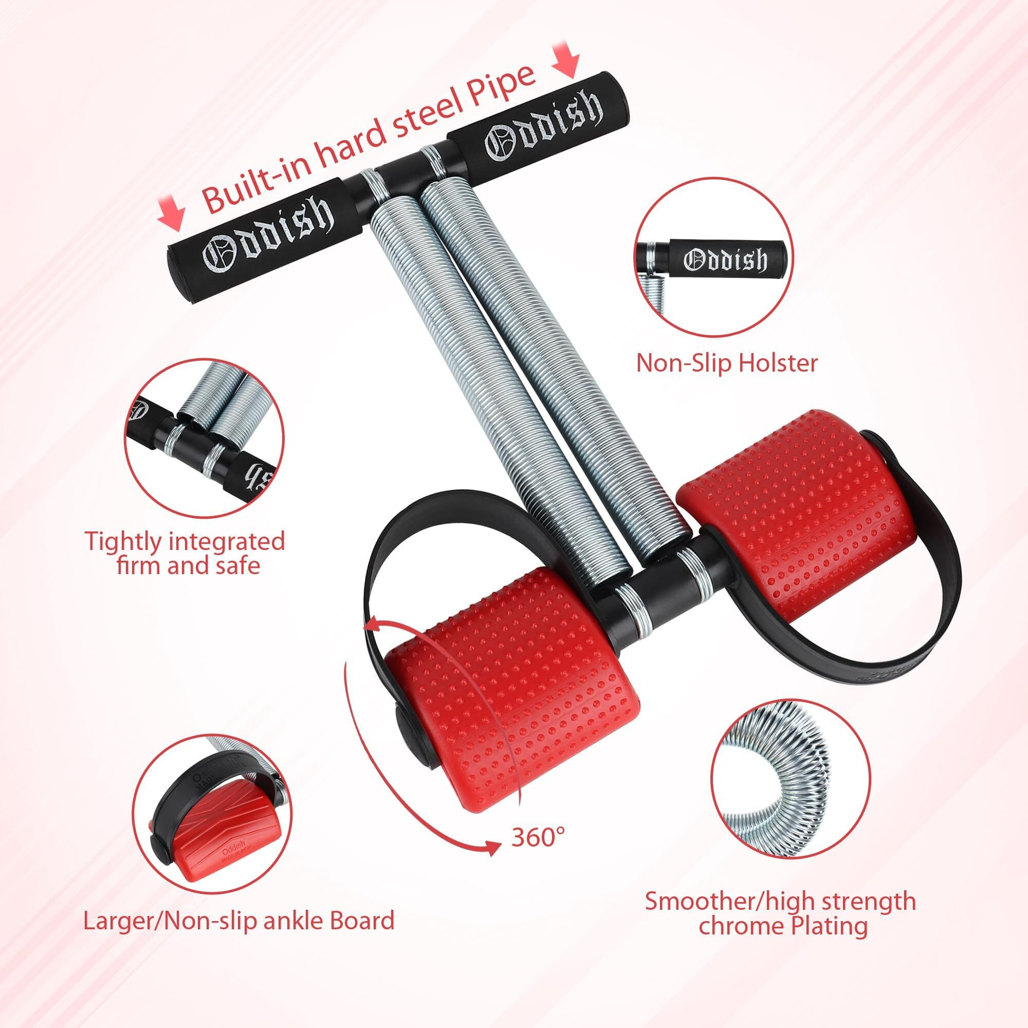 ODDISH way to fitness Tummy Trimmer Double Spring With Resistance Tube Combo Pack For Men & Women - Ab Exercise Equipement, Abdominal Workout For Home & Gym Use - Stomach, Abs, Belly Exercise