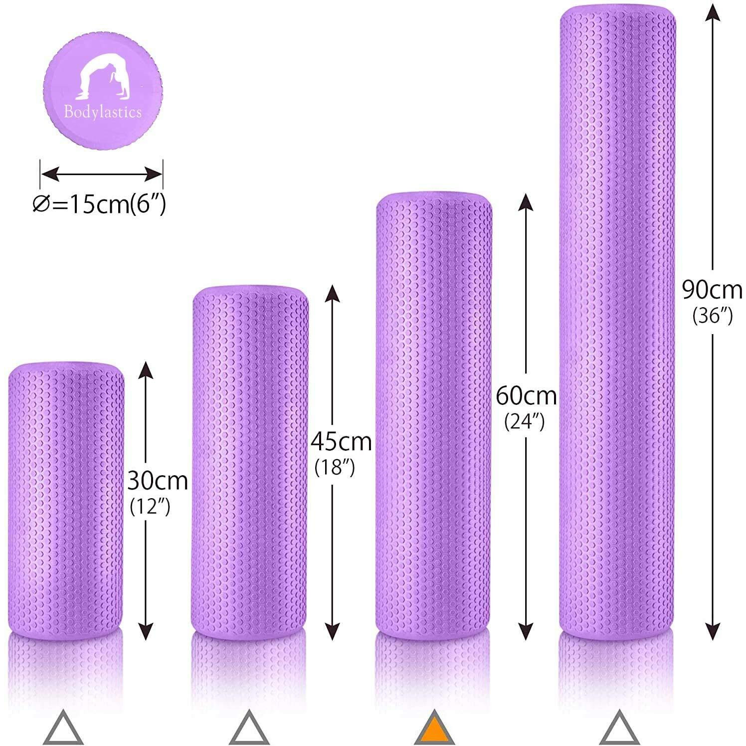 Bodylastics 60cms EVA Dotted Foam Roller for Deep Tissue Massage, Relief from Sore Muscles Pain, Pre & Post Exercise Fitness Workout Sessions