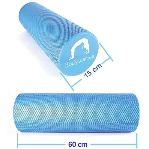 Bodylastics 60cms EVA Dotted Foam Roller for Deep Tissue Massage, Relief from Sore Muscles Pain, Pre & Post Exercise Fitness Workout Sessions