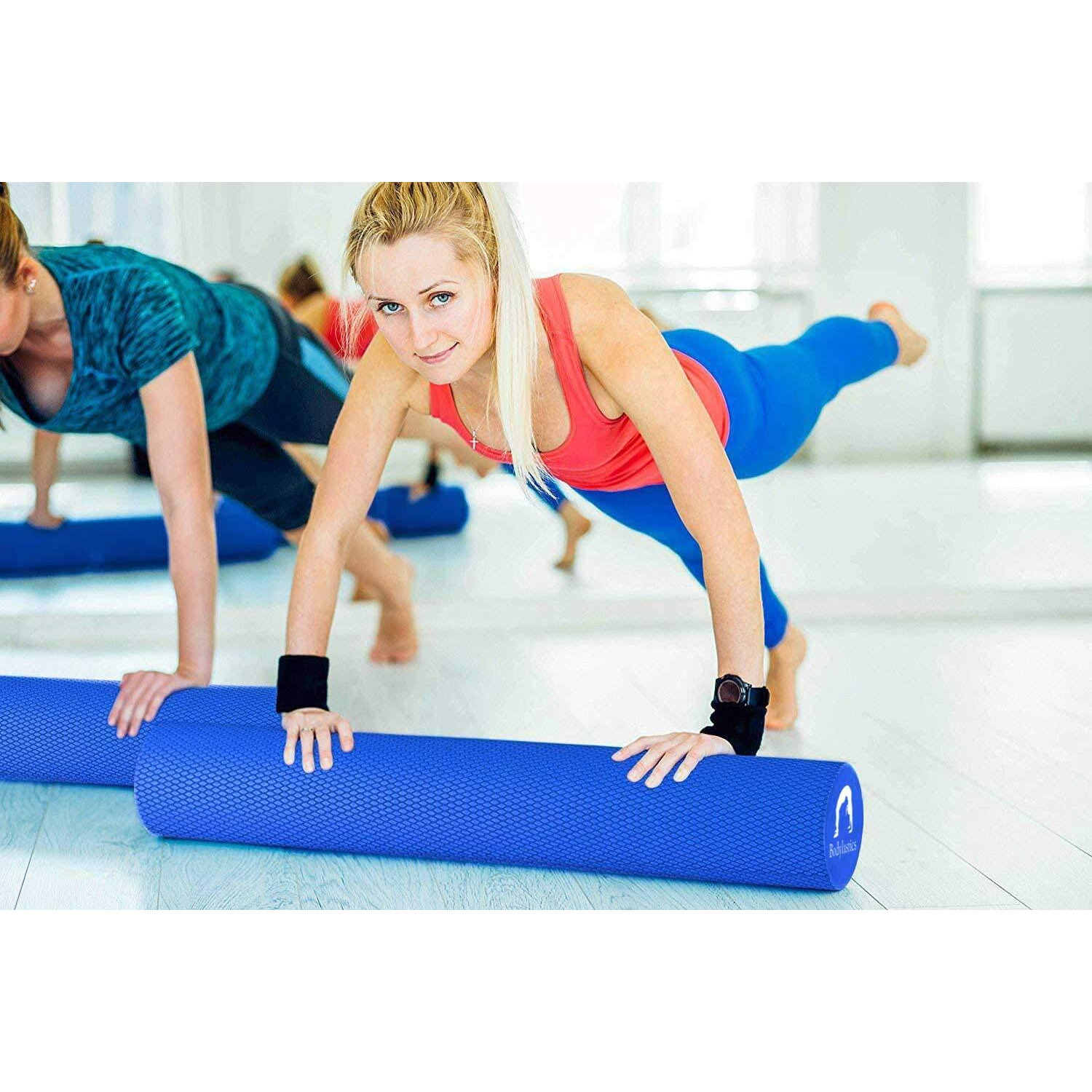 Bodylastics 60cms EVA Dotted Foam Roller for Deep Tissue Massage, Relief from Sore Muscles Pain, Pre & Post Exercise Fitness Workout Sessions